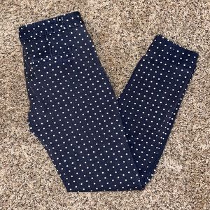 Banana Republic Sloan Fit Ankle Pants. Navy Polka Dot. Size 2.